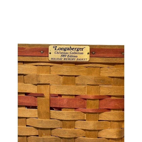 Longaberger Christmas Collection 1989 Edition Red Holiday Memory Basket - Picture 5 of 12